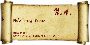 Nérey Alex névjegykártya